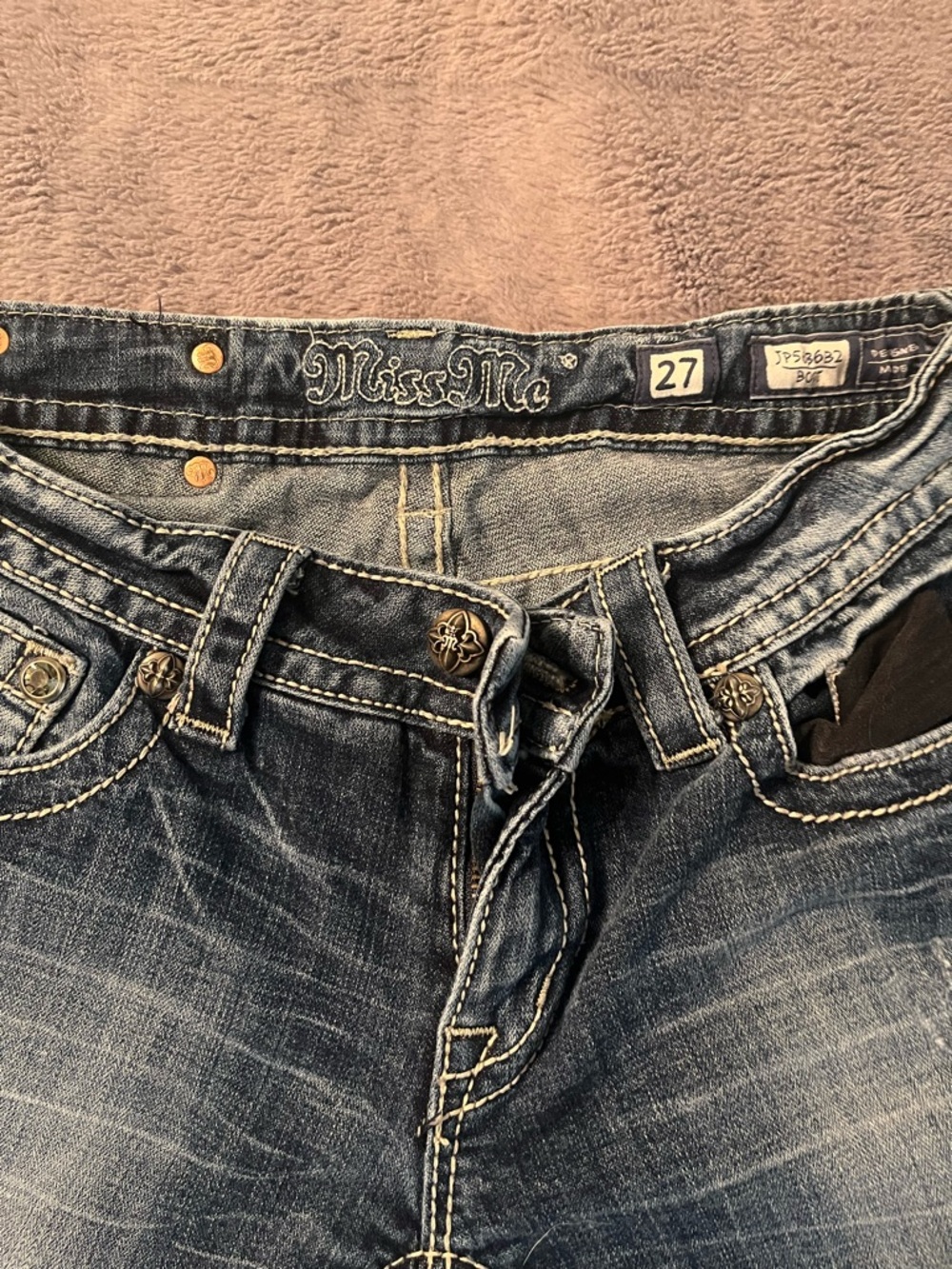 Miss Me Women’s Washed Blue Relaxed Fit Jeans